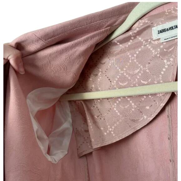 ZADIG & VOLTAIRE Vita Jac Mandala Jacket S 36 Blush Pink Tie Prep Old Money - Picture 9 of 13